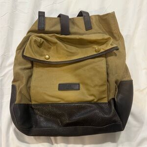 McQ by Alexander McQueen Khaki and Dark Leather Backpack